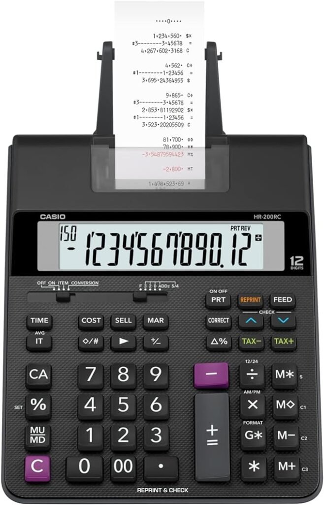 casio hr-200rc printing calculator